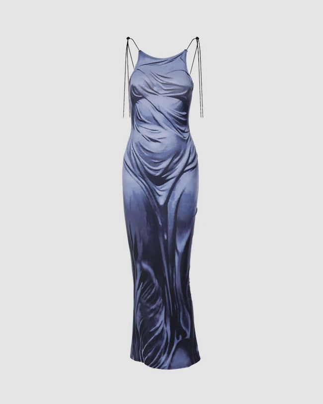 Satin Long-Sleeve Maxi Dress Main image