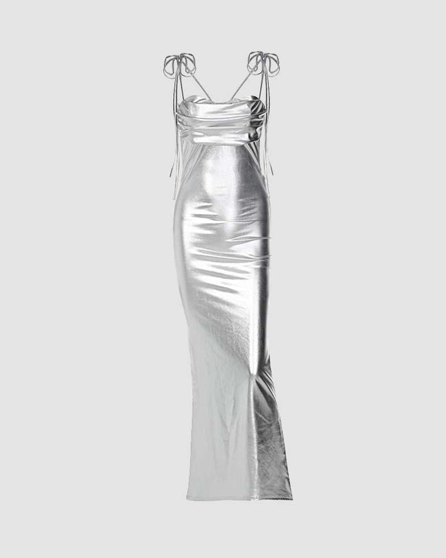 Bodycon Long-Sleeve Dress with a Split Detail Main image