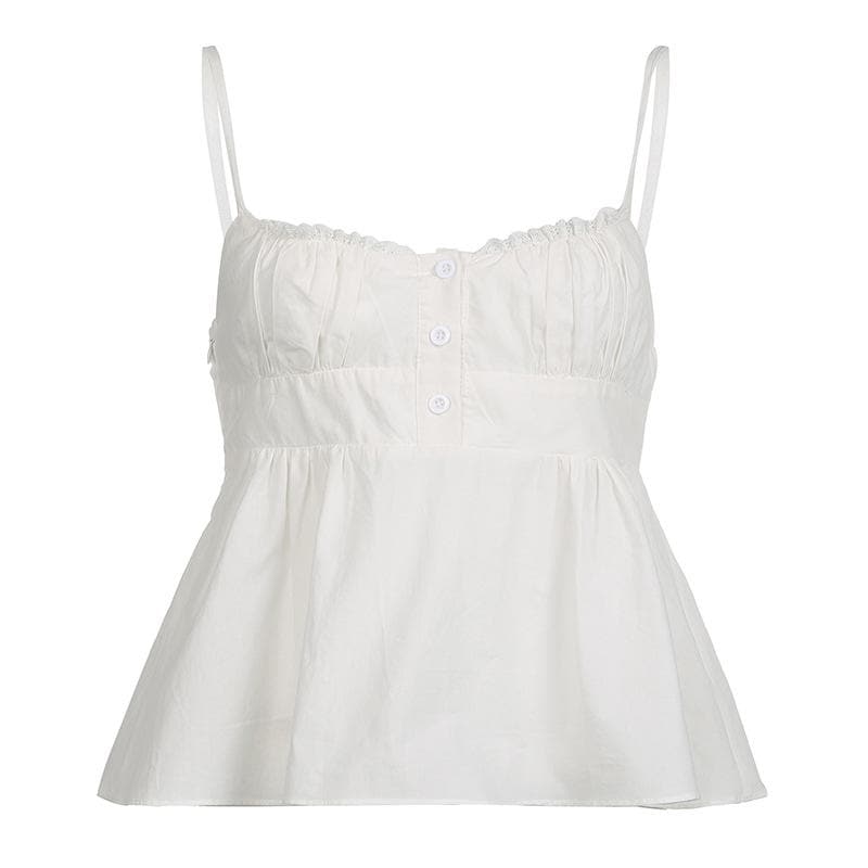 Lace Strappy Zip-Front Cami Top with an Open Back