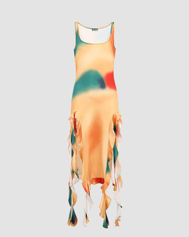 Bodycon Slit-Detail Long-Sleeve Dress Main image