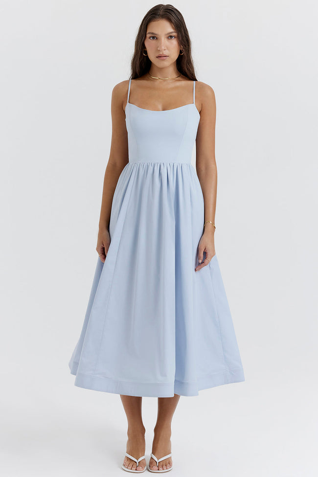 Mid-Rise Sleeveless Midi Dress with an Open Back Main image