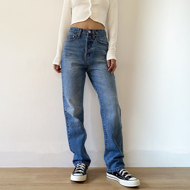 Blue High-Rise Denim Baggy Jeans Main image