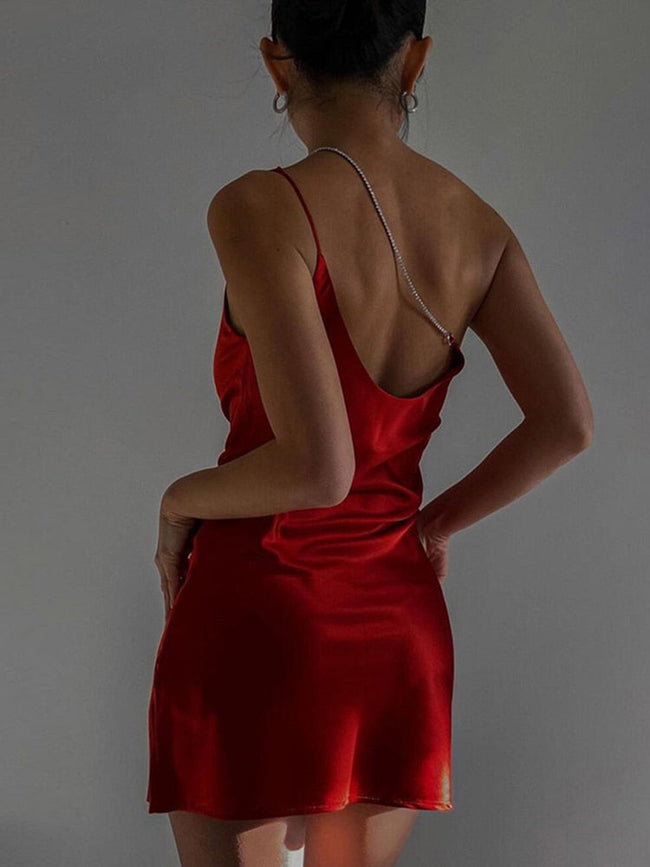 Strappy Open-Back Chain-Detail Mini Dress Main image