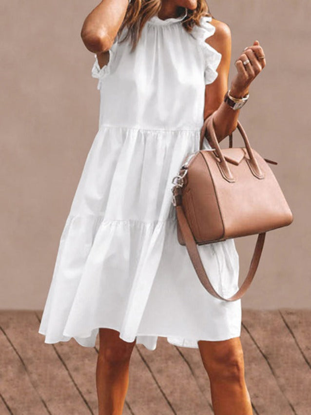 Relaxed-Fit Sleeveless Dress with Ruffle Details Main image
