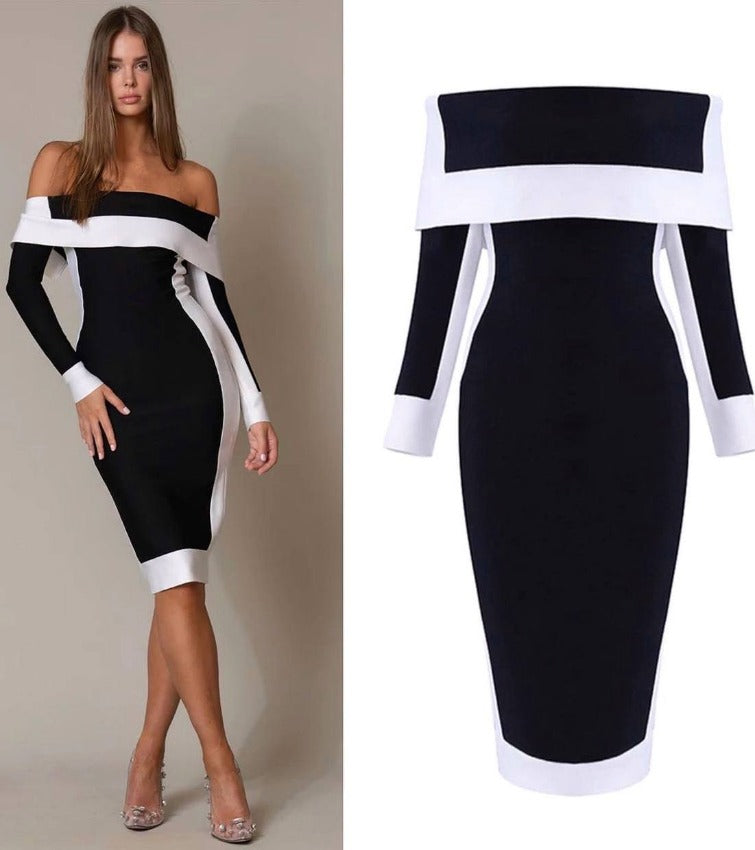 Bodycon Zip-Detail Long-Sleeve Dress